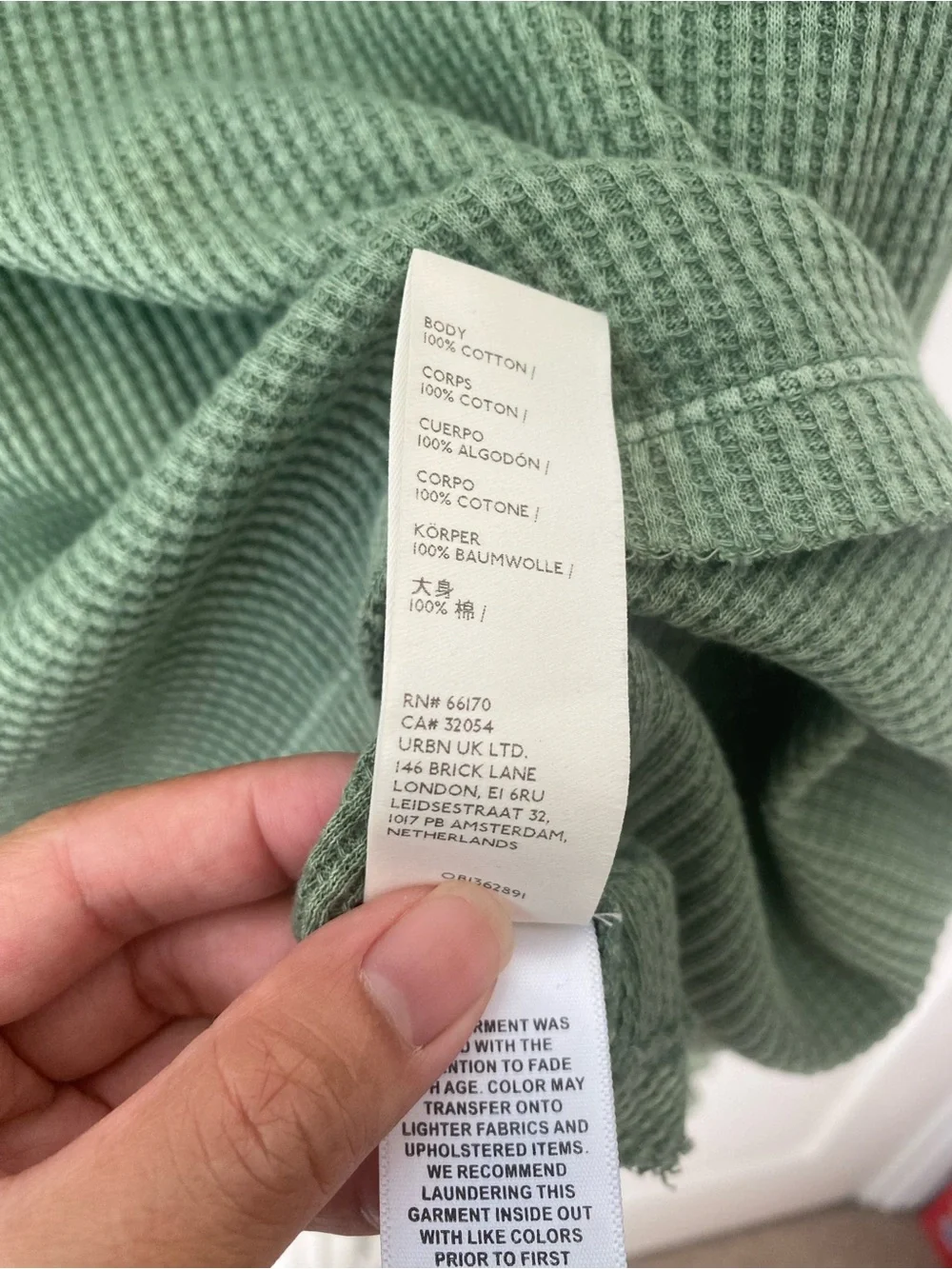 We the Free Free People Close To You Cotton Waffle Knit Top In Cool Moss Green